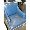 Image 1 : Blue leather accent chair