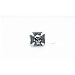 Man's Stainless Steel Biker Chopper Skull Ring-