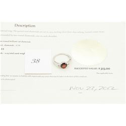 Diamond & Garnet Ring Set in 925 Silver