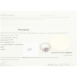 Gorgeous Amethyst & Diamond Silver Ring