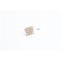 Ladies gold plated ring with cubic zirconia gem