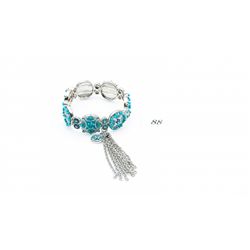 Ladies silver with turqouise bracelet