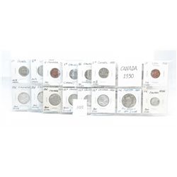 Collection of canadian 1950 assorted coins