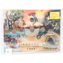 Canadian 1999 25cent millenium coin set