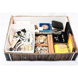 Box full of assorted ladies jewelry
