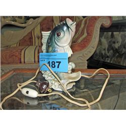 Made in western germany porcelain fish lamp