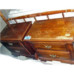 Pair of stanley furniture 2 drawer mahogany night