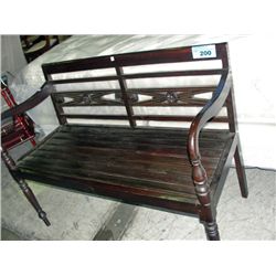 Nicely crafted wooden garden bench