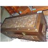 Image 1 : Beautifully carved mahogany chinese storage trunk