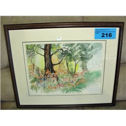 Framed original water color painting signed