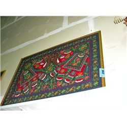 Framed embroidery - 2 indian elephants