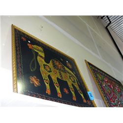 Framed embroidery - camel