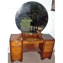 Antique walnut vanity dresser