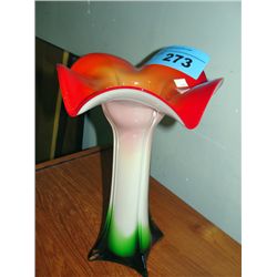 Multi colored art glass vase