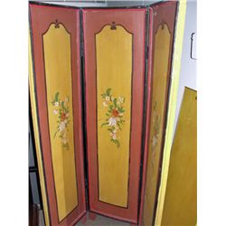3 panel hand painted wooden dressing/ room