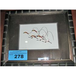 Framed native print titled autumn flight by