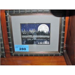 Framed native print titled home coming by andy