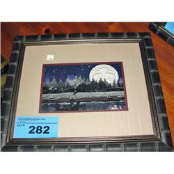 Framed native print titled home coming by andy