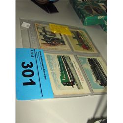 4 1958 train collectors cards