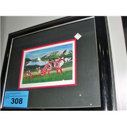 Framed native print titled book mountain fox