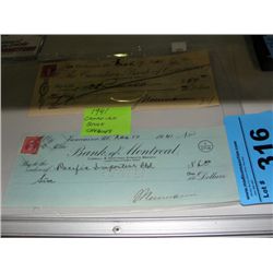 2 1941 canadian bank cheques