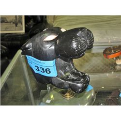 Black carved obsidian panther