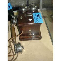 Antique wood cased telephone