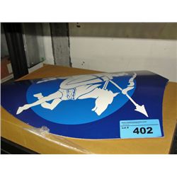 Metal crafted decorative shield with english