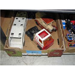 Vintage tonka transport truck and trailer and cast