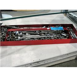 Toolbox tray filled with assorted sockets and