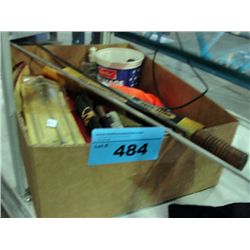 Box of assorted gun related items; gun cleaning