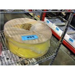 Spool of yellow plastic straping