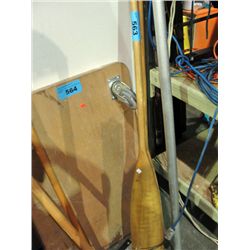 Pair of wooden canoe paddles
