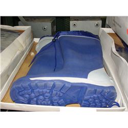 One pair of blue rubber steel toed work boots