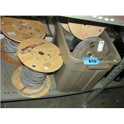 5 partial spools of assorted wire and braided