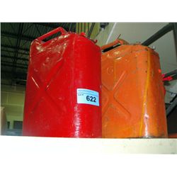 2 vintage metal gas cans