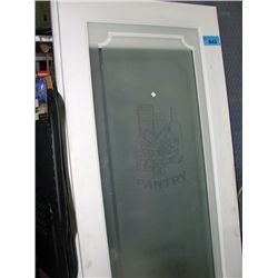 2 white wood framed with glass panel doors