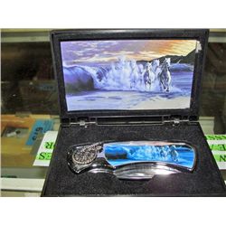 Collectors lock blade jack knife with stampeding