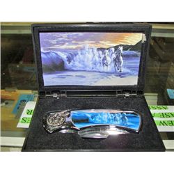 Collectors lock blade jack knife with stampeding