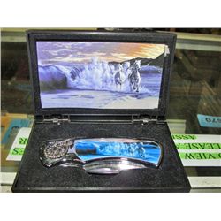 Collectors lock blade jack knife with stampeding