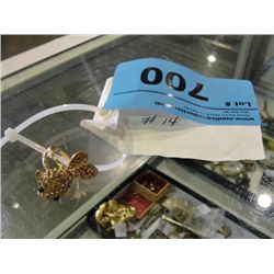 Gold plated gold fish ring