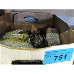 Box full of vintage hobby train track