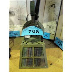 Metal crafted with stained glass panel outdoor