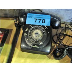 Vintage black rotary telephone