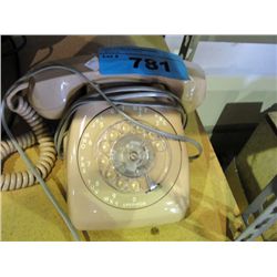 Vintage beige rotary telephone