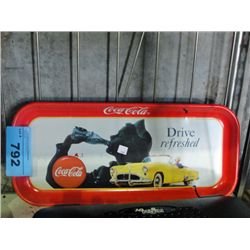 Vintage coca cola drive refreshed metal serving