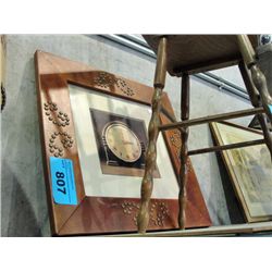 Framed picture of antique mantel clock