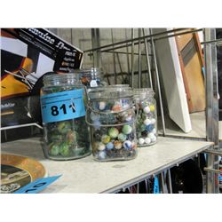 4 containers of vintage marbles