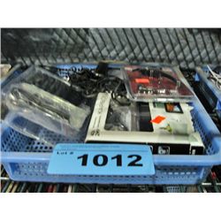 Small blue basket of video music players