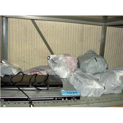 Shelf lot of cordless phones and sanyo DVD player